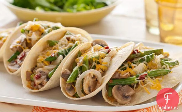 Tacos de Judías Verdes y Champiñones