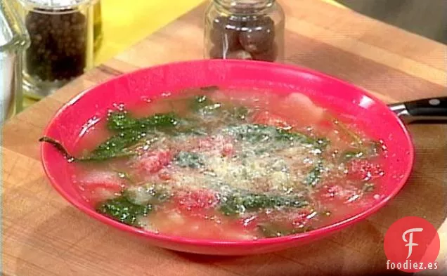 Sopa de Patata, Espinacas y Tomate