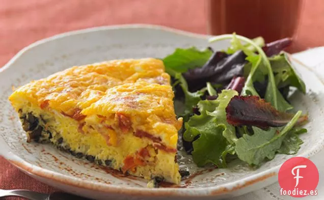 Frittata de Arroz Salvaje, Tocino y Queso Cheddar
