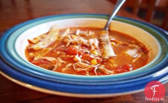 Sopa de Enchilada de Pollo de Cocción Lenta