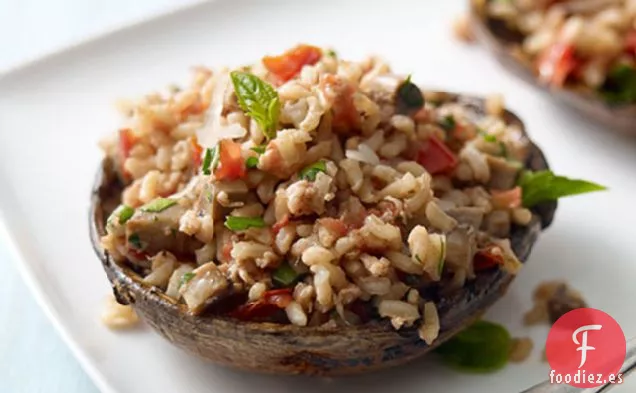 Champiñones Portobello Rellenos a la Parrilla para Dos personas