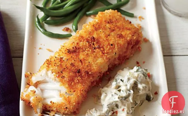 Pescado Crujiente con Salsa de Limón y Eneldo