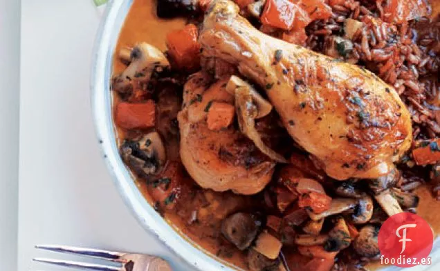 Pollo con Champiñones y Tomate