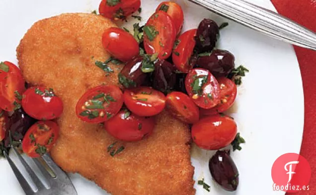 Pechugas de Pollo con Ensalada de Tomate y Oliva