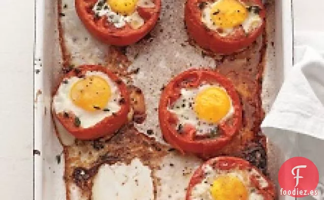 Huevos Al Horno En Tomates Asados Enteros