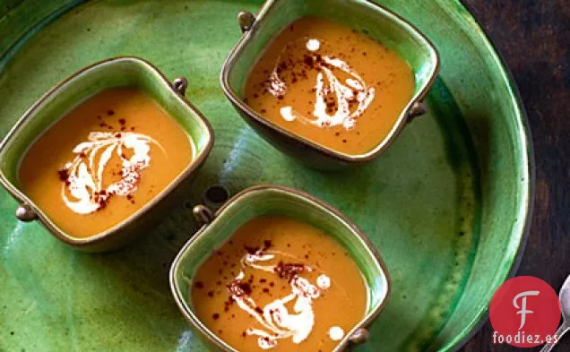 Sopa de Calabaza de Invierno con Chile Rojo y Menta