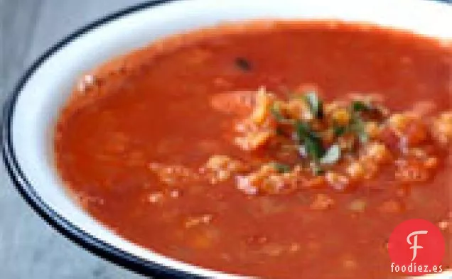 Cena De Esta Noche: Sopa De Lentejas Rojas Y Tomate