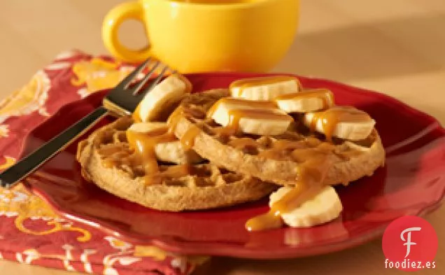 Waffles con Tapa de Plátano y Miel de PB