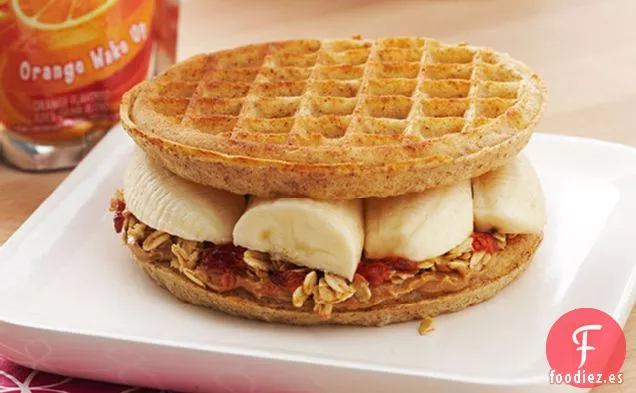 Gofres de Plátano con Mantequilla de Maní-Wich