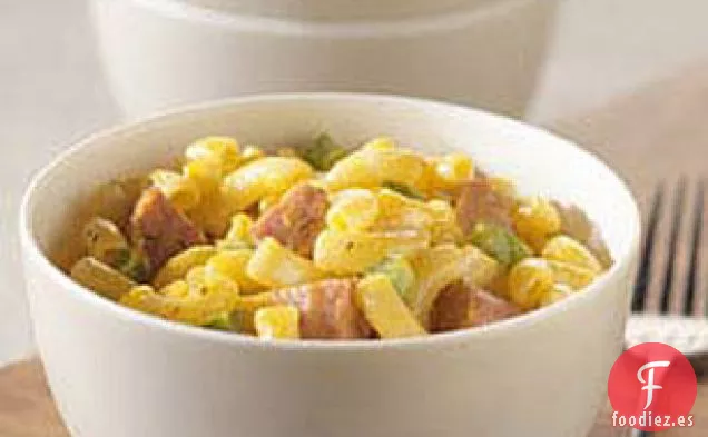Macarrones con Queso y Salchicha Ahumada