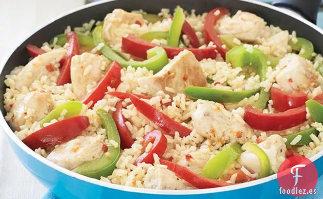 Sartén Picante de Pollo y Arroz