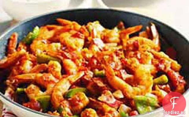 Sartén de Camarones al Estilo Criollo Picante