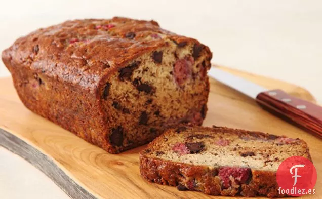 Pan de Plátano con Chocolate y Frambuesa