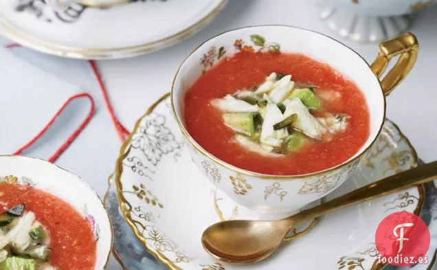Gazpacho Picante de Tomate y Sandía con Cangrejo