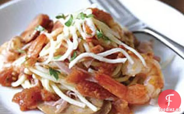 Pasta Fácil de Camarones y Salchichas