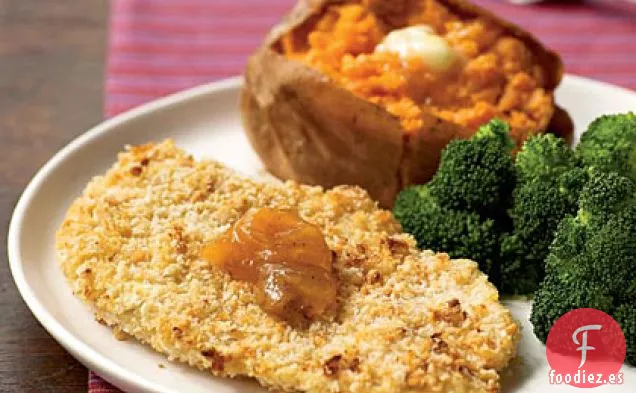 Chuletas de Pollo Al Horno con Mantequilla de Maní