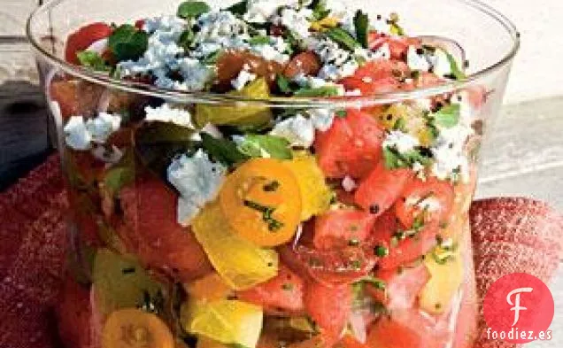 Ensalada de Sandía, Tomate de Herencia y Queso Feta