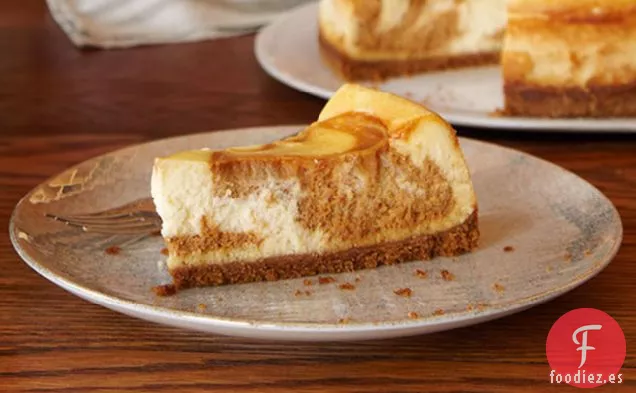 Tarta de Queso con Remolino de Dulce de Leche