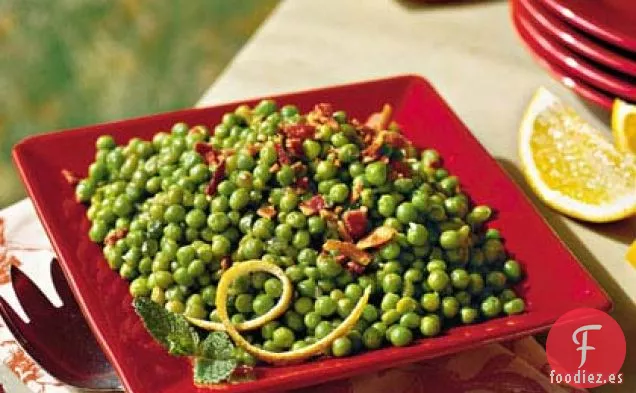 Guisantes Verdes Con Tocino Crujiente