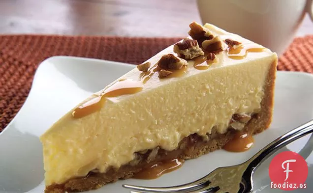 Tarta de Queso Pecan con Caramelo Fácil