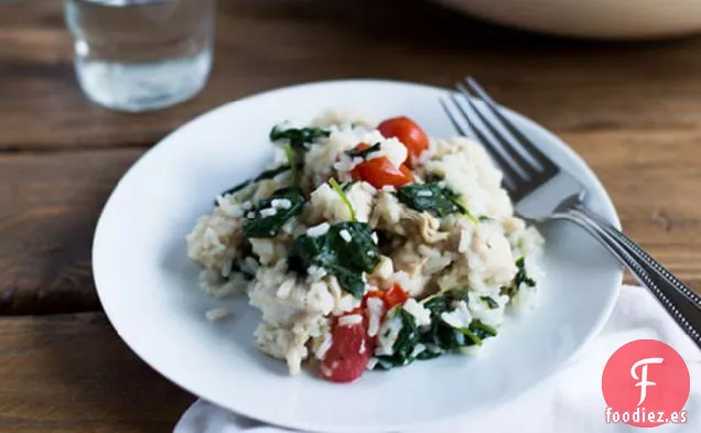 Risotto con Pollo y Espinacas