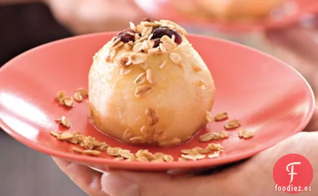 Peras Al Horno Con Cobertura De Streusel De Avena