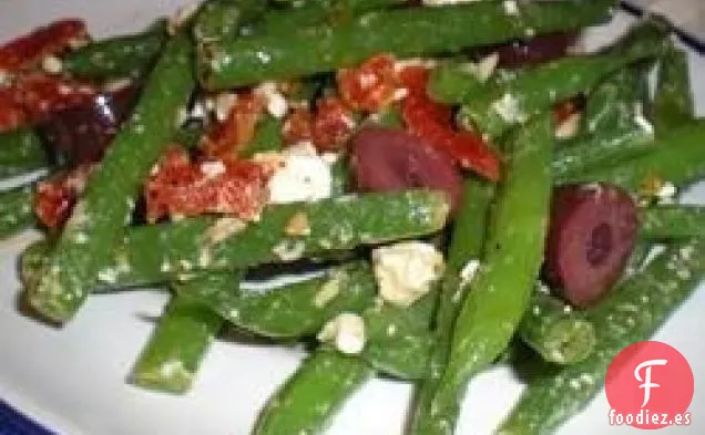 Judías verdes Marinadas con Aceitunas, Tomates y Queso Feta