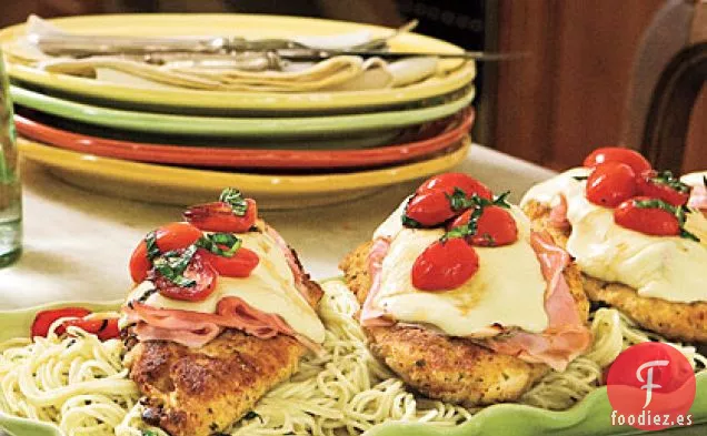Parmesano de Pollo y Jamón Frito en Sartén