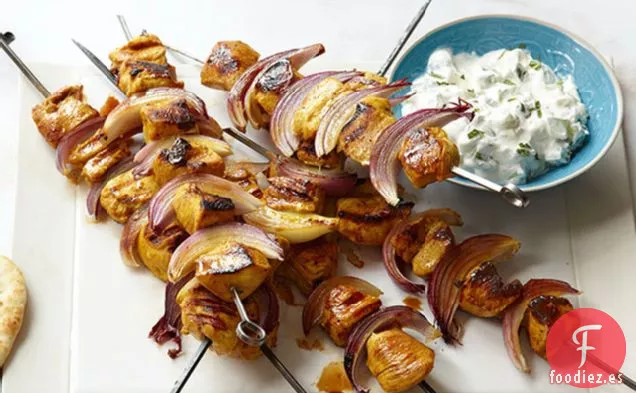 Brochetas de Pollo de Inspiración India