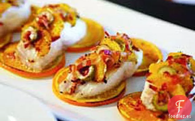 Filetes de Naranja, Tocino y Pescado de Oliva