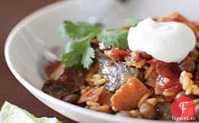 Sartén de Arroz y Filete de Achiote Salado