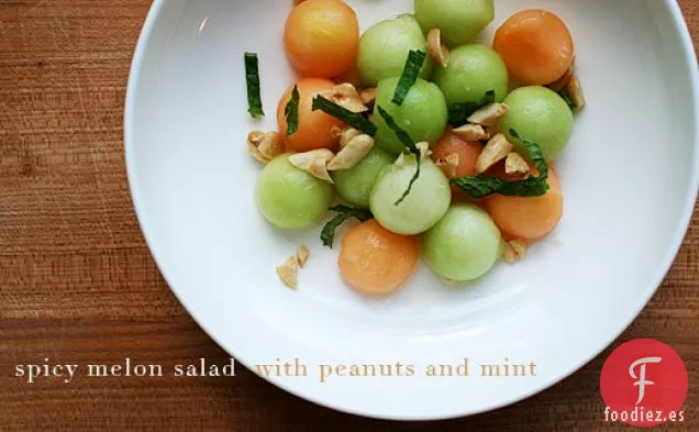 Ensalada De Melón Picante Con Cacahuetes Y Menta