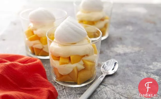 Parfaits de Tarta de Queso y Mango