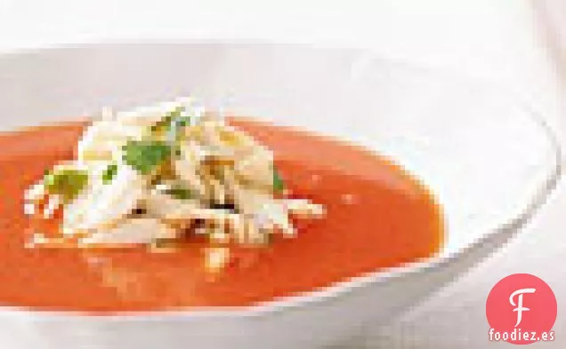 Sopa de Sandía con Especias Tailandesas y Carne de Cangrejo