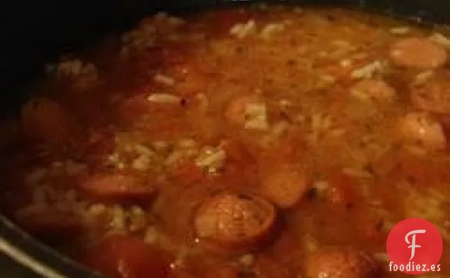 Sopa de Arroz y Perritos Calientes