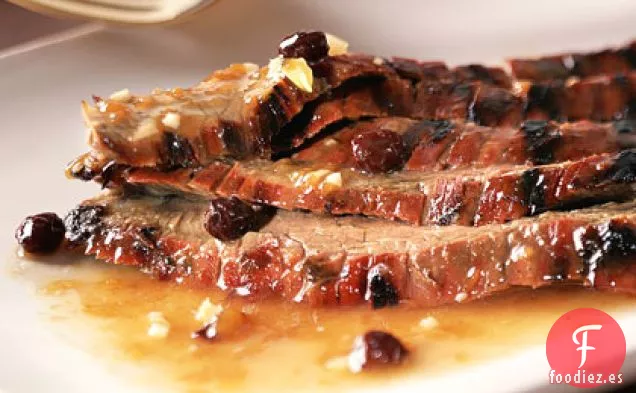 Bistec a la Parrilla con Glaseado de Chutney y Bourbon