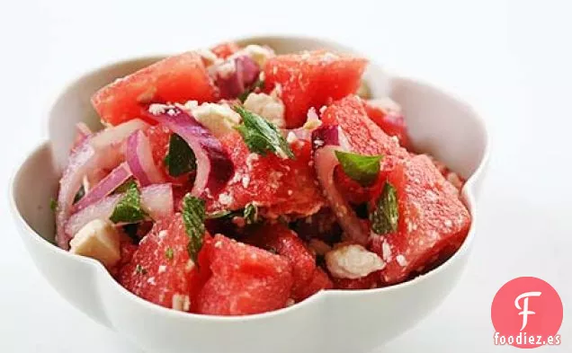 Ensalada De Sandía Con Queso Feta O Cotija