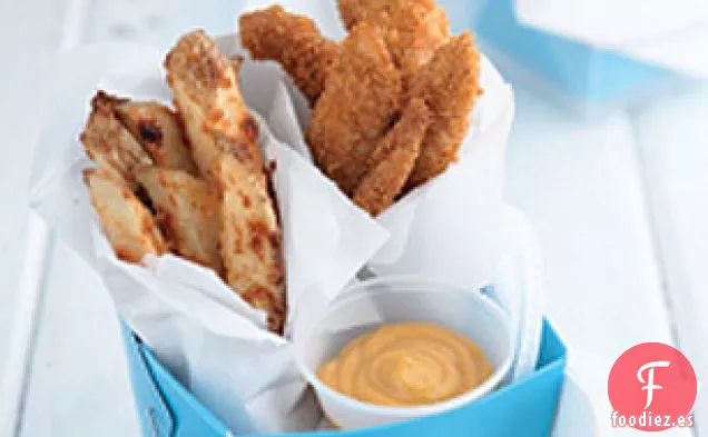Tiernas y Papas Fritas de Pollo al Horno