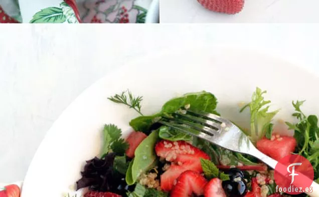Receta De Ensalada De Quinua Con Arándanos, Fresas Y Sandía