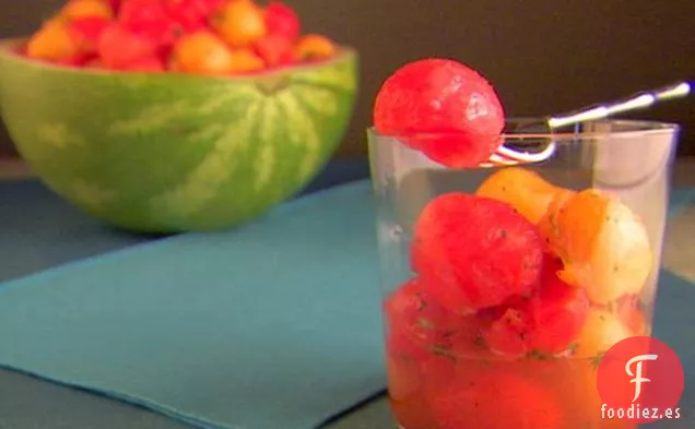 Ensalada de Sandía y Melón con Vinagreta de Menta