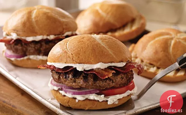 Hamburguesas de Queso Azul con Tocino