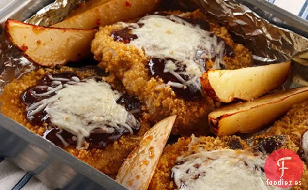 Horneado de Chuletas de Cerdo Todo en Uno
