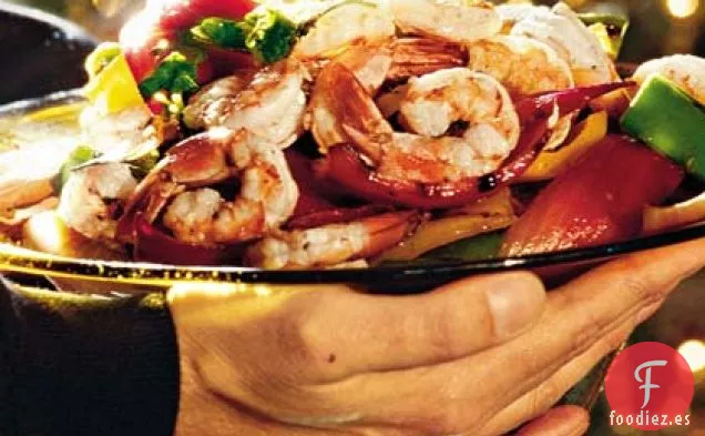 Camarones y Verduras a la Parrilla