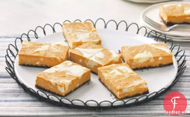 Tarta de Queso con Remolino de Calabaza