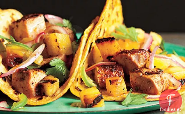 Tacos Al Pastor con Salsa de Piña a la Parrilla