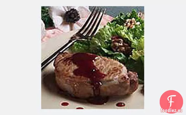 Chuletas de Cerdo Glaseadas con Frambuesa