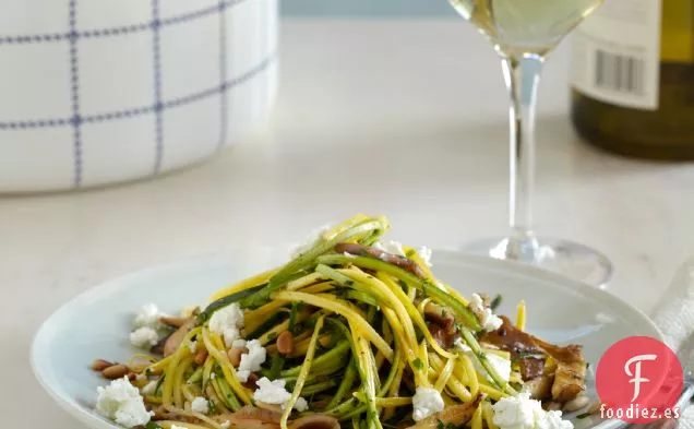 Linguini de Calabaza y Calabacín con Queso de Cabra