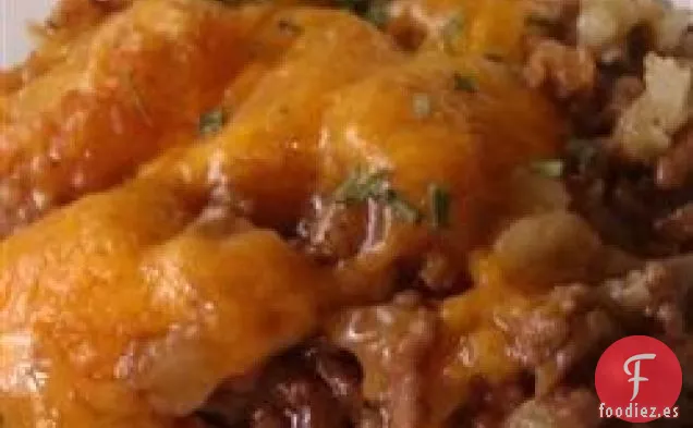 Hamburguesa con Queso y Cazuela de Papas fritas