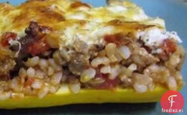 Calabacines Rellenos de Queso y Salchicha