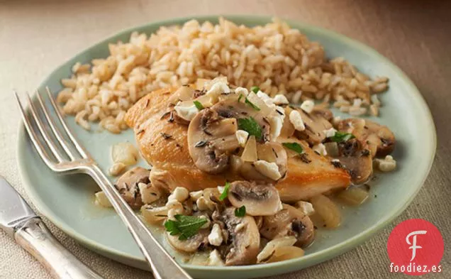 Sartén Mediterránea de Pollo y Champiñones